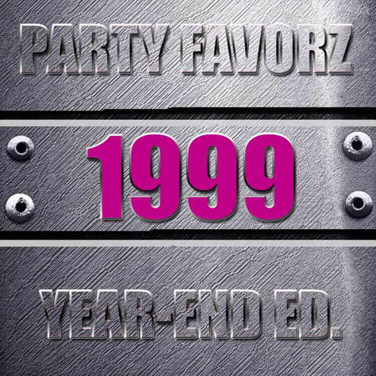 Coverart for the Top Dance Songs of 1999 with the biggest dance songs of the year against a steel background with bolts