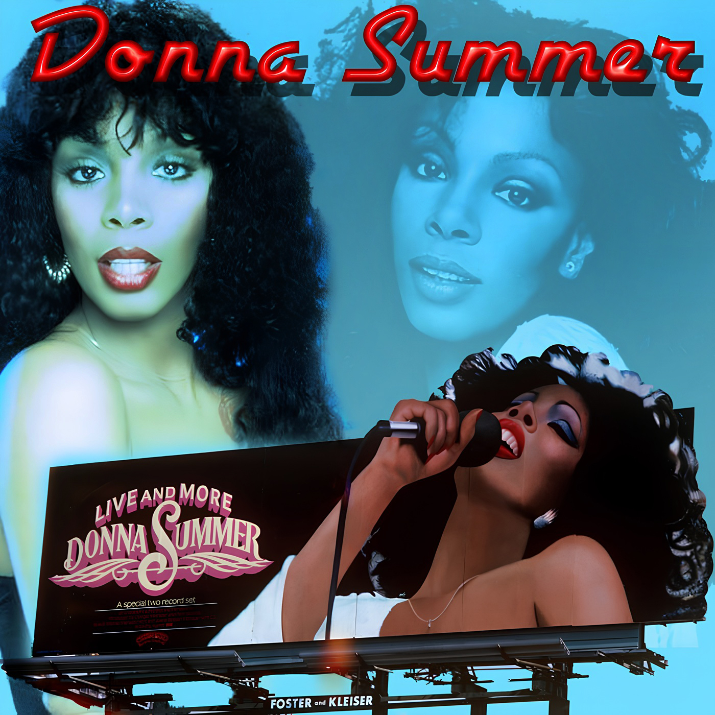 Donna Summer on billboard for Live & more