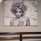 Madonna Bad Girl Canvass above bed for the cover art of Madonna: Birthday Celebration!