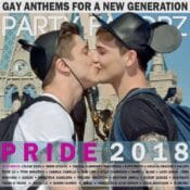 Two cute twinks with Mickey Mouse hats at Disney world for coverart of Gay Anthems For A New Generation 2018 Pride Volume 4