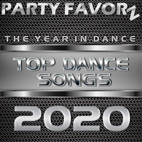 The cover art for the Top Dance Songs of 2020 volume 1 on a grey steel background