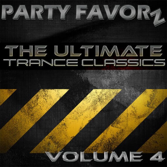 Trance Classics volume 4 on grunge metal background with yellow caution markers