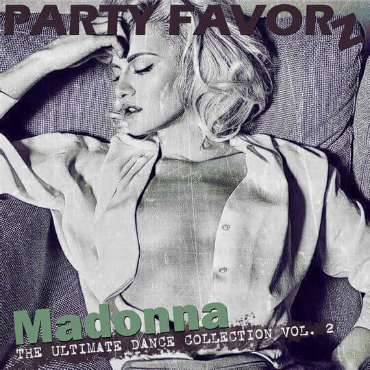 Rare outtake from the S.E.X book sessions with Madonna in an open shirt spralled across the bed for the coverart of the Ultimate Dance Collection Volume 2