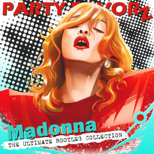 Madonna pop art channeling Donna Summer in orgasm pose for the coverart of the Ultimate Bootleg Collection Volume I & II