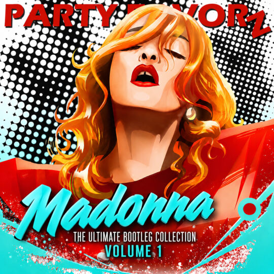 Madonna pop art channeling Donna Summer in orgasm pose for the coverart of the Ultimate Bootleg Collection Volume 1