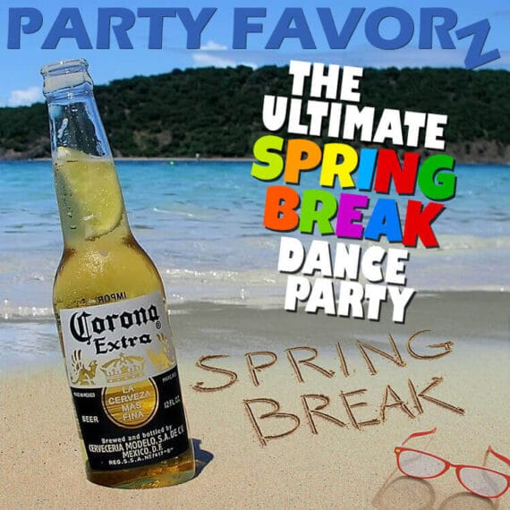 Bottle of Corona beer on the beach for the ulitmate spring break party mix of 2023