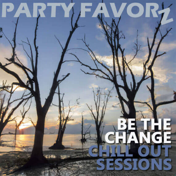 Barren swamp with lifeless trees as the sun rises for the cover art of Be the Change Chill Out Sessions.