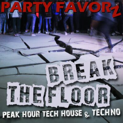 Rave on a craked concreate floor for the coverart of "Break the Floor" featuring the latest Tech House and Techno songs for summer 2023