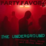 People wandering through the a red light basement of a late-night club for the cover art of "The Underground" featuring the latest Tech House and Techno beats.