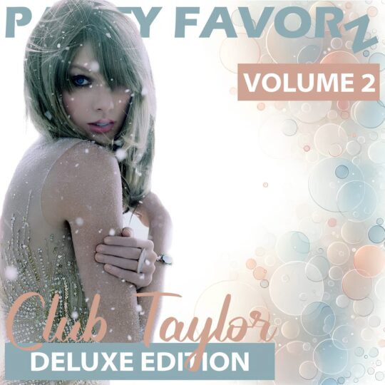 Taylor Swift in a sequened see-through outfit with her arms wrapped around herself for the cover art of Club Taylor Deluxe Edition Volume 2