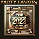 An intricately engraved copper metal background for the cover art of the Top Dance Songs of 2023 featuring the year's biggest dance hits.