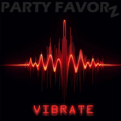 A single red neon soundwave spectrum on a black background for the coverart of the episode Vibrate