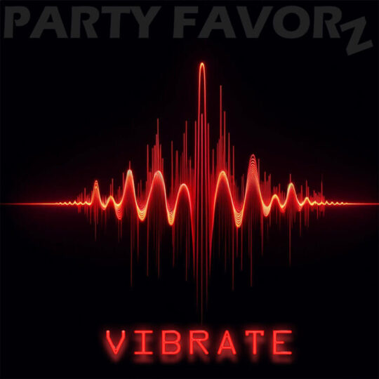 A single red neon soundwave spectrum on a black background for the coverart of the episode Vibrate