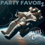 Retro Cool: May 2024's Chill Out Sessions Astronaut floating in space above earth on their back with a smartphone in their hand chilling out