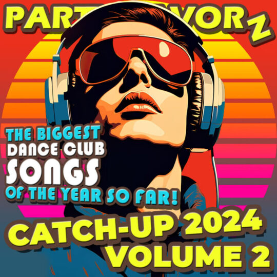 Colorful digital art of a man with sunglasses and headphones for the cover art of Catch-Up 2024 Volume II