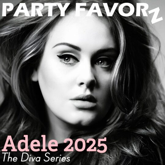 Black and white photo of Adele for the cover art of Adele 2025 induction into the Diva Hall of Fame.