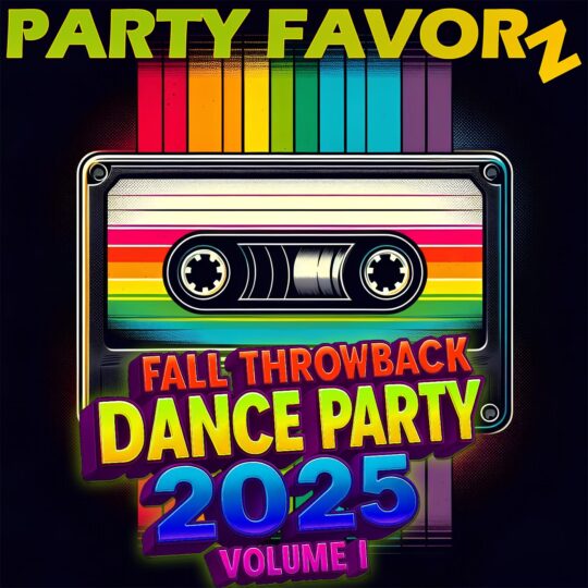 Rainbow colored cassette for the cover art of Fall Throwback Dance Party Volume I