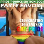 hunky guy in rainbown bikini bottom