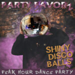 Peak Hour Dance Party: Shiny Disco Balls Man with mirror ball shaped like a pumpkin on his head