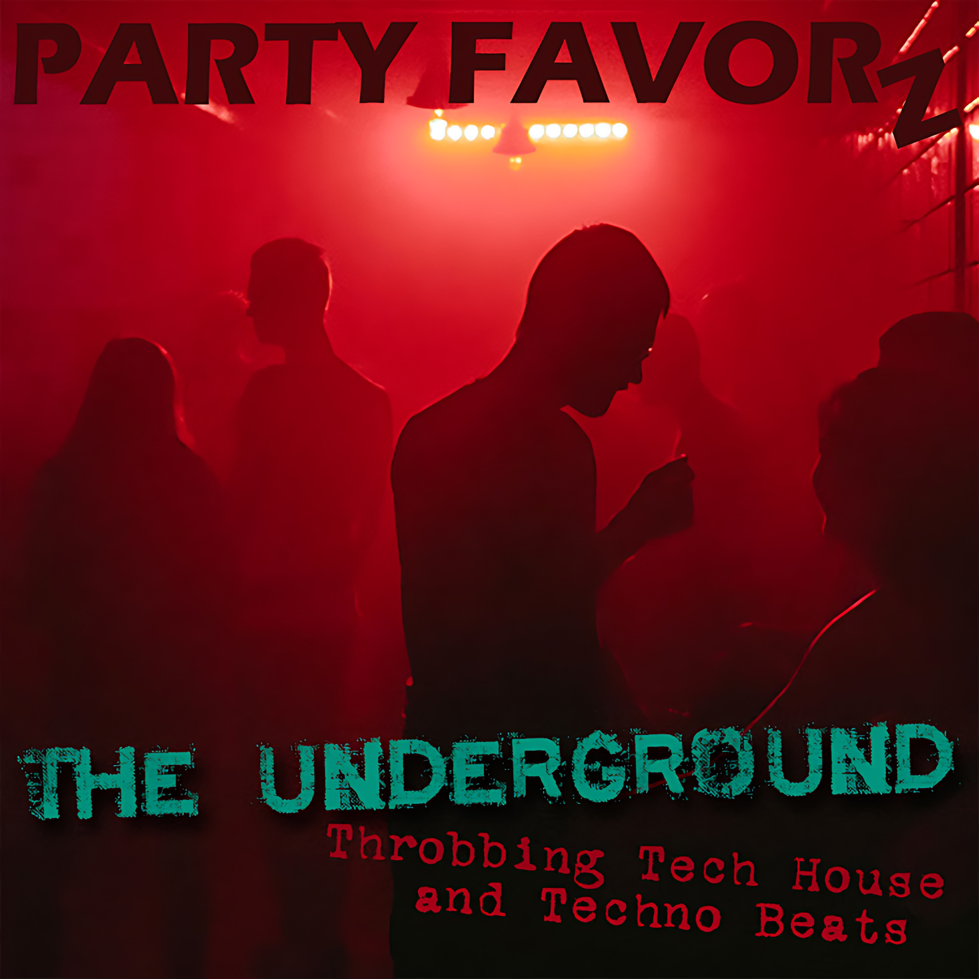 People wandering through the a red light basement of a late-night club for the cover art of "The Underground" featuring the latest Tech House and Techno beats.