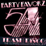 Explore Classic Disco Grooves with Trash Disco's Ultimate Collection Volume 7 Studio 54 logo with a martini for the cover art of Ultimate Trash Disco Classics Volume 7 in pink.