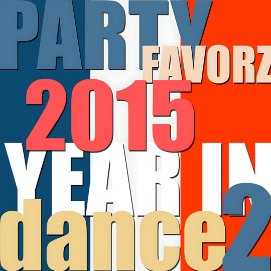 Cover art for the Top Dance Songs of 2015 against a vertical multicolor background
